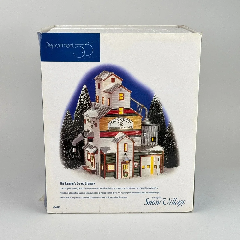 Department 56 Snow Village The Farmer's Co-op Granary‎ 54946 Lighted NOS